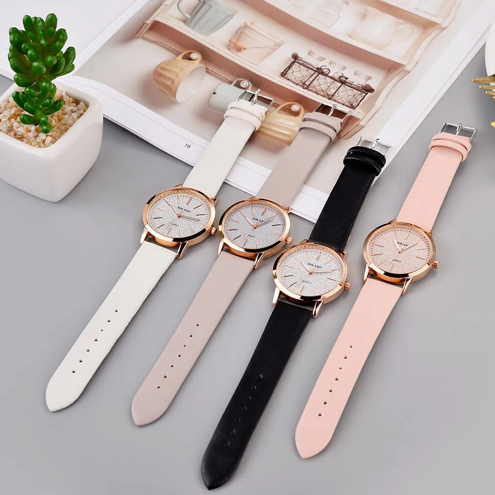 Women'S Fashion Quartz Simple Wristwatch Circular Dial Simple Scale Minimalist Elegant Ladies Watches Ladies Watch Gift