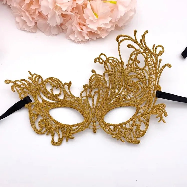 Halloween Makeup Ball Adult Lace Mask With Acrylic Diamond, Gold Silver Phoenix Mask, Women's Sexy Party Princess Half Face Mask