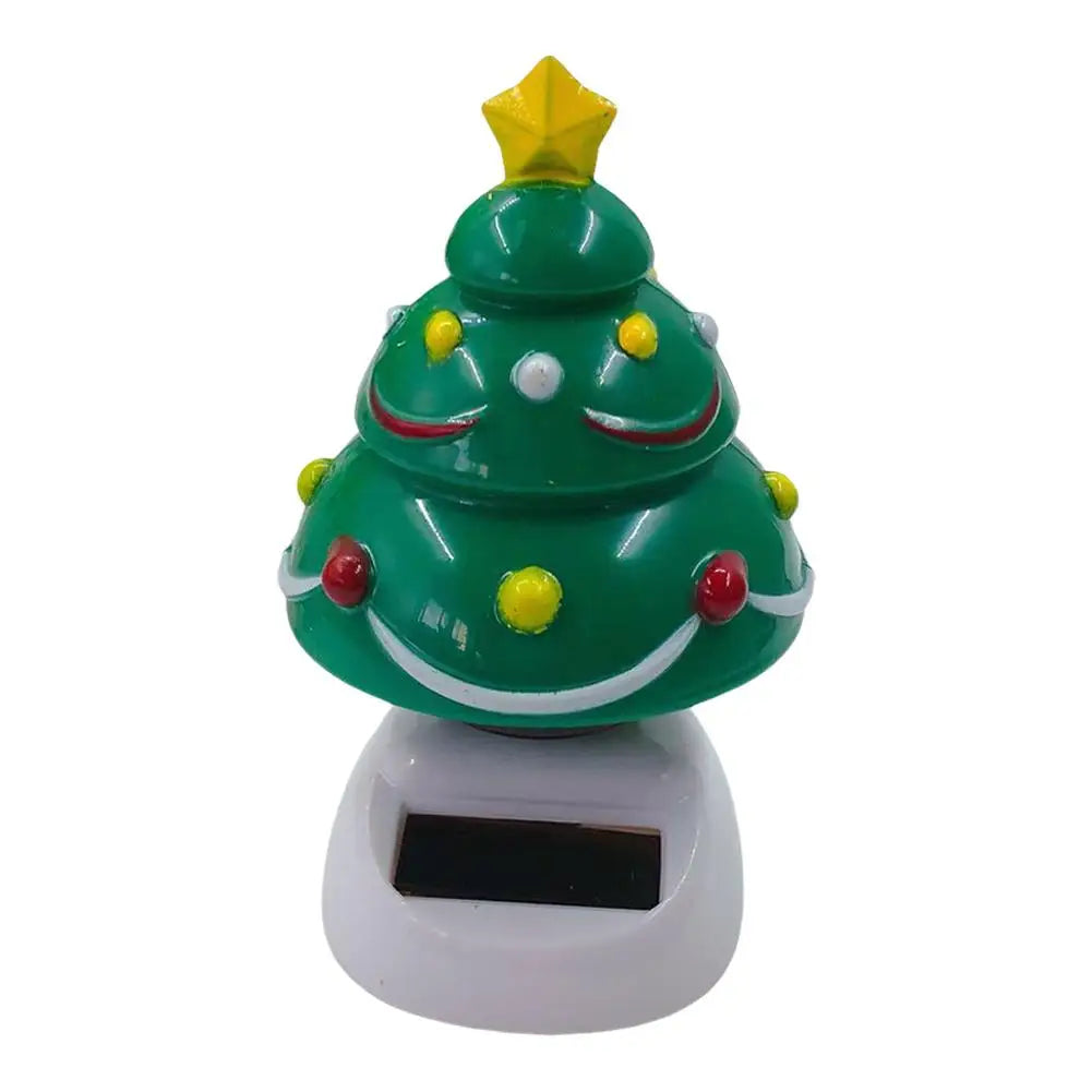 Christmas Car Decoration Solar Dancing Santa Claus Car Ornament Tree Elk Snowman Bobblehead Doll Merry Christmas Gift Accessory