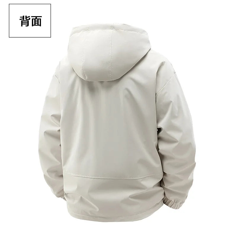 Jacket Mens Spring autumn New men jacket printing hooded Jackets casual coat Men's business coats Size M-4XL 5XL Hat detachable