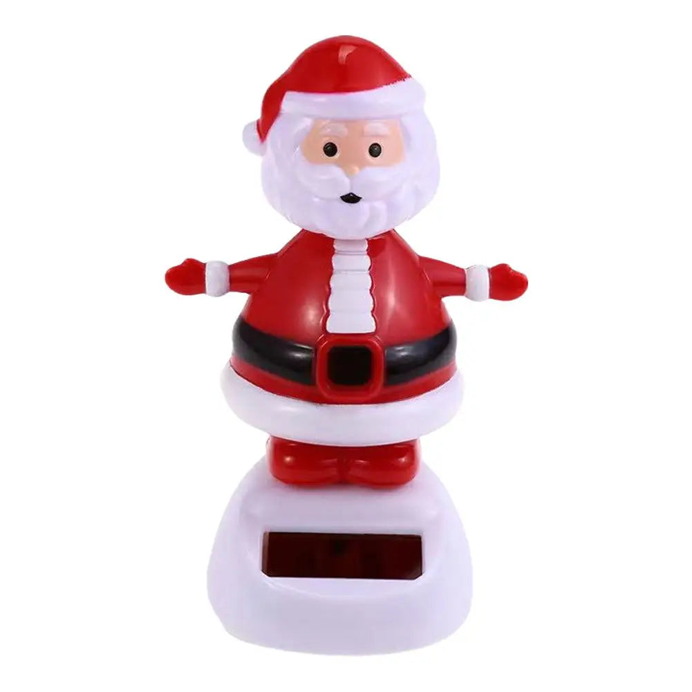 Christmas Car Decoration Solar Dancing Santa Claus Car Ornament Tree Elk Snowman Bobblehead Doll Merry Christmas Gift Accessory
