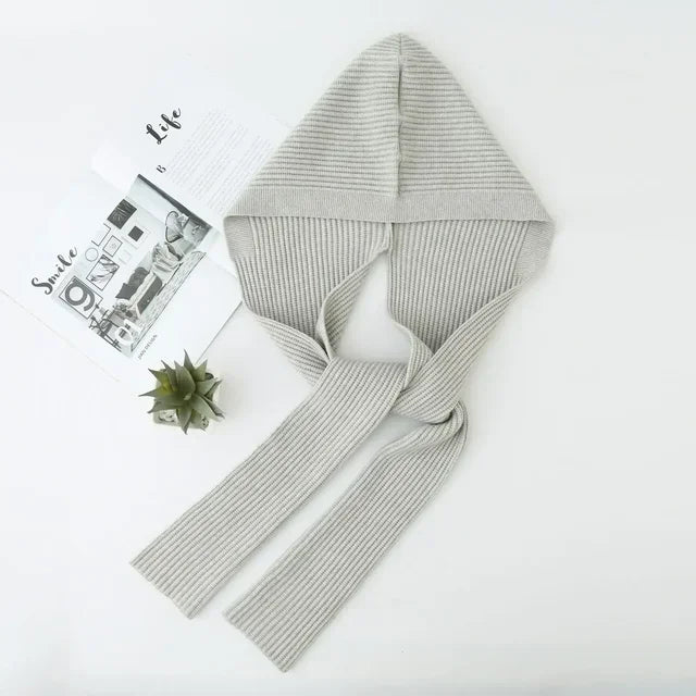 Winter Hat and Scarf Set Knitted Hooded Shawl Balaclava Hat Women Keep Warm Scarf Wool Pullover Hat Gothic Accessories 2025 New