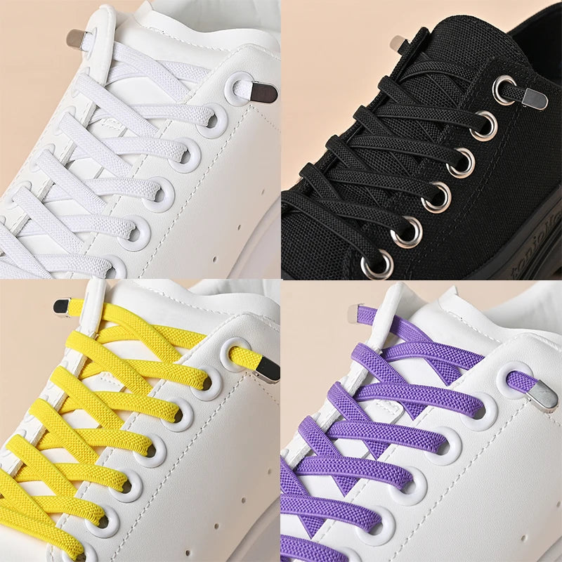 No Tie Shoelaces Elastic Outdoor Leisure Sneakers Quick Safety Flat Shoelace Kids And Adult Unisex Lazy laces