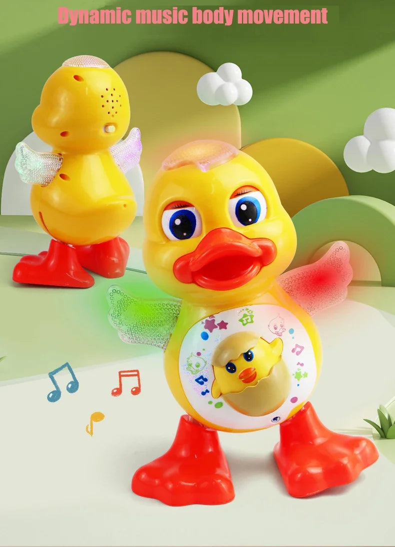 Electronic Toys Dancing Duck Funny Blink Eyes Flashing Light Shake The Body Cute Musical Cartoon Animal Educational Toy Kid Gift