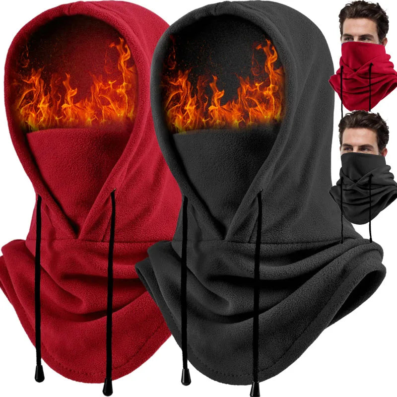 Winter Thermal Fleece Hat Hooded Outdoor Windproof Cold Warm Skiing Sport Men Women Neck Warmer Cycling Face Mask Masked Caps