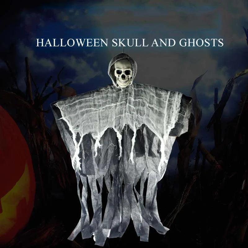 Halloween Decorative Hanging Ghost Skull Skeleton Gauze Haunted Home Party Horror Props Hanger House Yard Party Hanging
