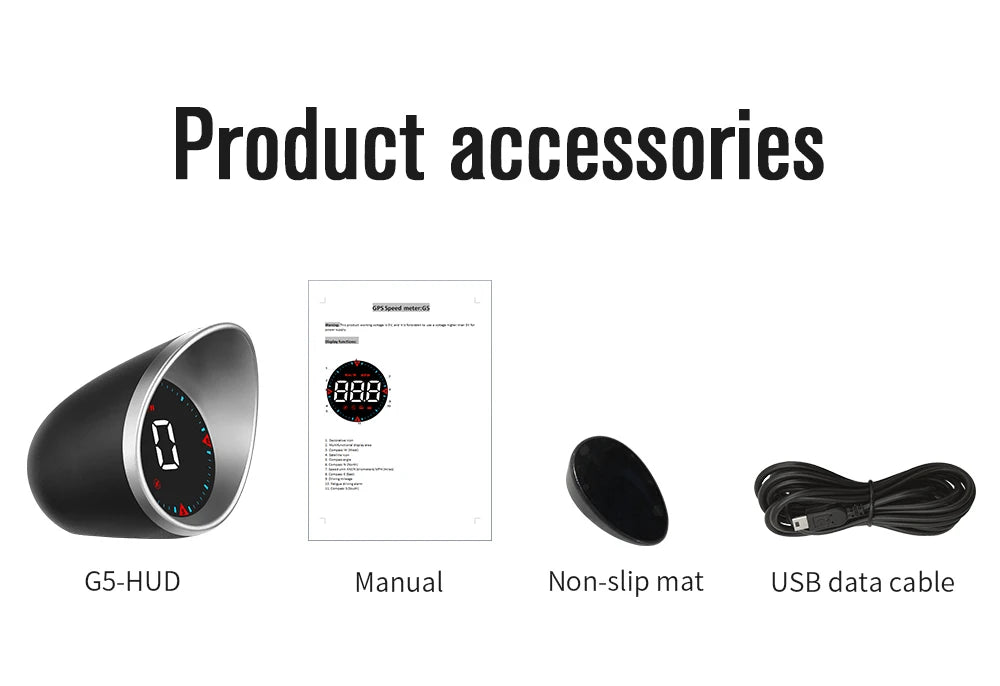 G5 GPS Car Head Up Display Auto Hud Smart System Tachometer Digital Speed Mileage Meter For All Car Universal Compass Projector