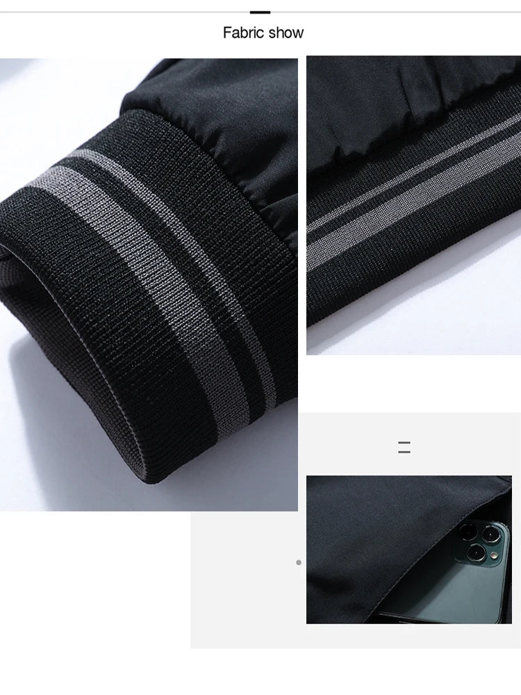 Business Jacket Men New Fashion Trend Spring Autumn Double-Sided Comfortable Jackets Versatile Stand Up Collar Workwear Coat Man