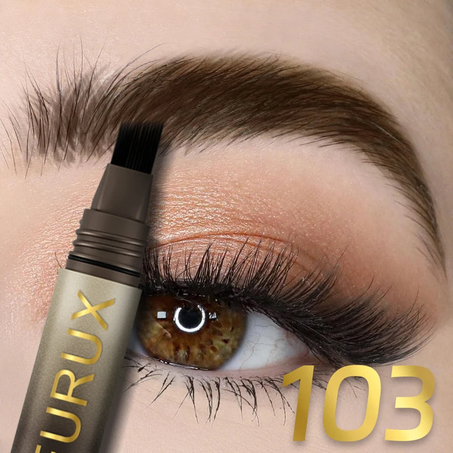 3-Color Wild Eyebrow Pencil Square Angled Brush Velvet 3D Brow Dye Cream Anti-smudge Waterproof  Eyebrow Tint Pen Eye Makeup 1pc