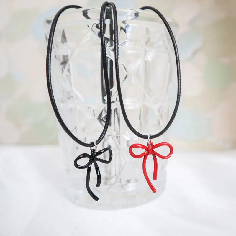 Sexy Choker for Women Bow Lace Tie Zircon Cross Necklace Clavicle Lady Jewelry Accessories Girl Gift