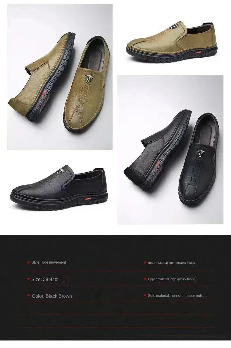 Men's shoes comfortable fashion synthetic leather shoes soft sole soft surface non-slip men's leather shoes