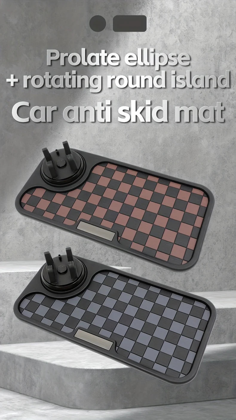 Car Anti-skid Pad Dashboard Center Console  Dashboard Anti Slip Mat with Phone Mount 360-Degree Rotation PVC Key Storage Mat