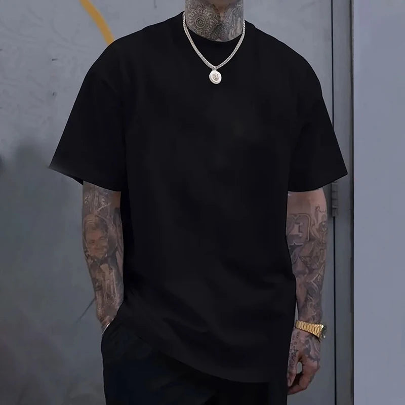 Men's T-shirts High Quality 100% Cotton Short Sleeve 2025 Male Urban Fashion Solid Color Tees Home Outdoor Comfort Soft Cool Top