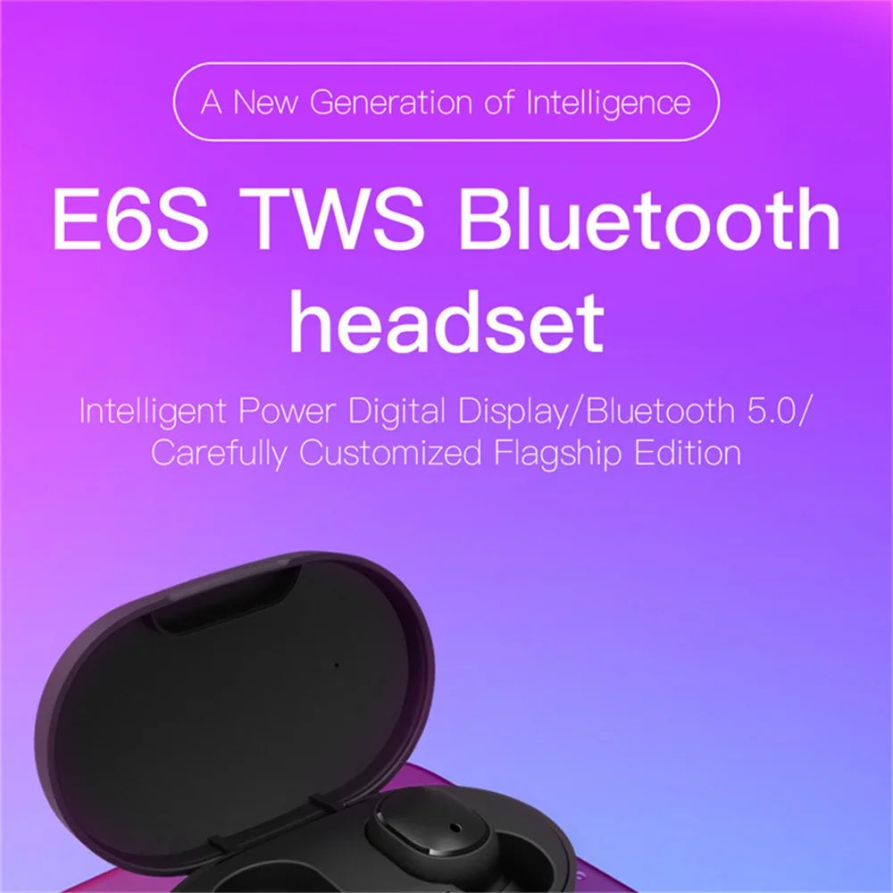 Bluetooth 5.0 Wireless Headphones E6S Noise Cancelling Sport Earphones HiFi Stereo Gaming Headsets With Mic For All Smartphones
