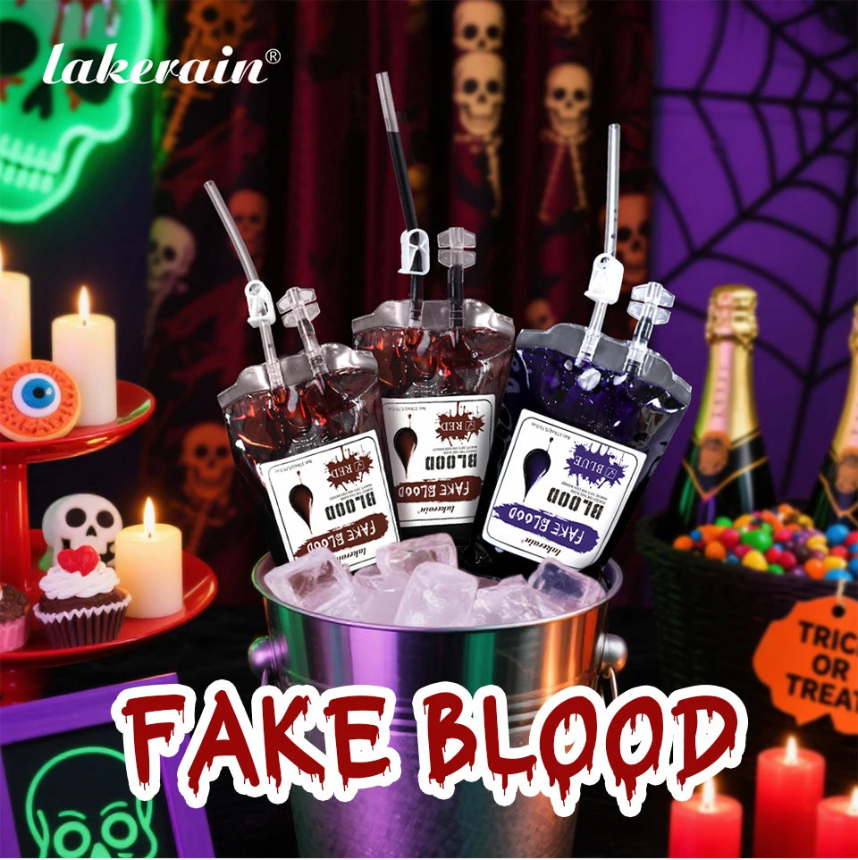 Halloween Blood Makeup Realistic Washable Fake Blood for Zombie Monster Clothes Body Paint Halloween Makeup