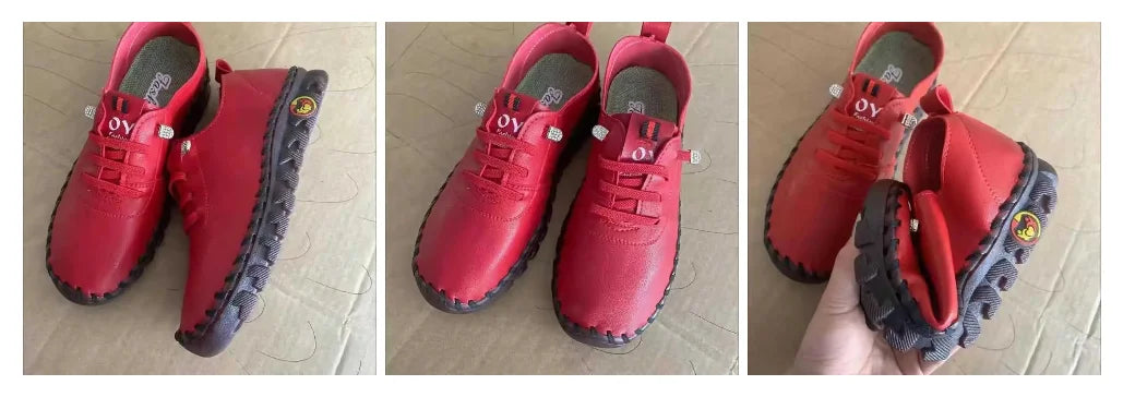 Spring Shockproof Orthopedic Shoes For Women Autumn Lace Up Flats Women's Loafers Ladies Comfort Moccasins Female Driver Shoes