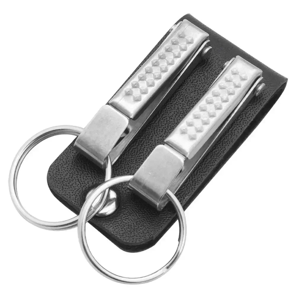 Fashion Men's Business Genuine Leather Belt Buckle Clip 2 Loops Key chain Key Ring Holder Men Apparel Accessories
