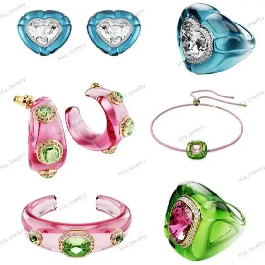 2025 New Color Jewelry Set Necklace Earrings Bracelet Exquisite Luxury Charm Gift Women's Accessories Wedding Gift