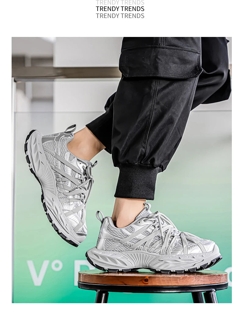 Men's Shoes Fashion White Sneakers For Men Lace up Skateboard Board Shoe Thick Sole Versatile Vulcanized Shoes Zapatillas Hombre