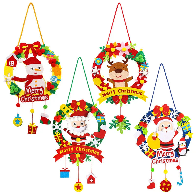 Christmas Decor Children Felt Craft kits DIY Christmas Garlands Wreaths Christmas Craft Kits for Kids DIY