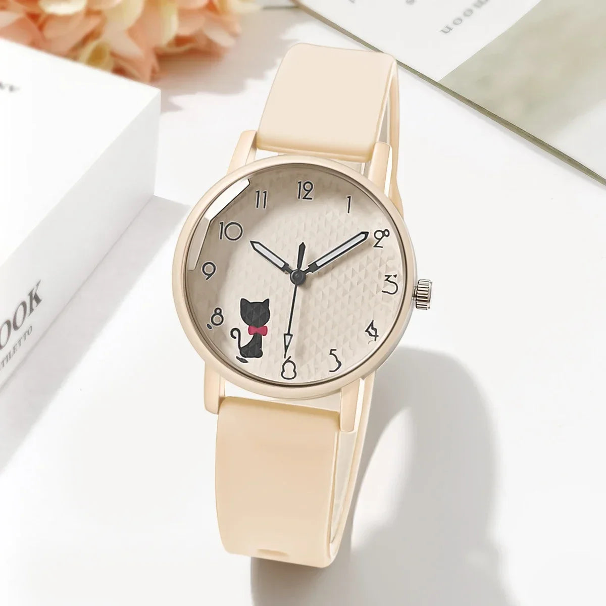 Women Watch Cute Cat Casual Wristwatch Quartz Watches for Women Clock Student Ladies Silicone Strap Watches Gift Reloj Mujer