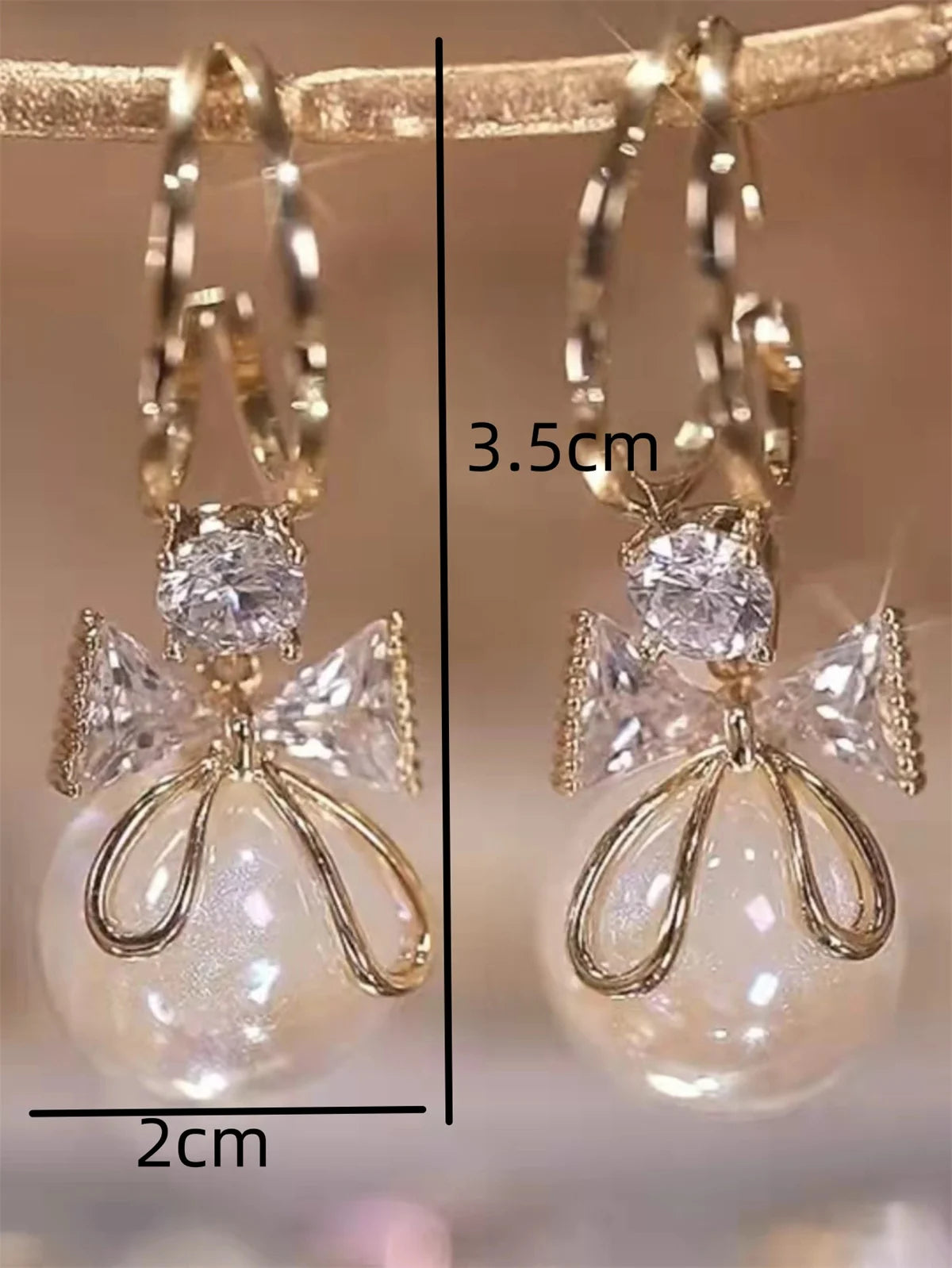 2PC Women's Trendy Bow Earrings Set European American Style for Outdoor Travel Carnival Banquet Party Festival Fashion Gift