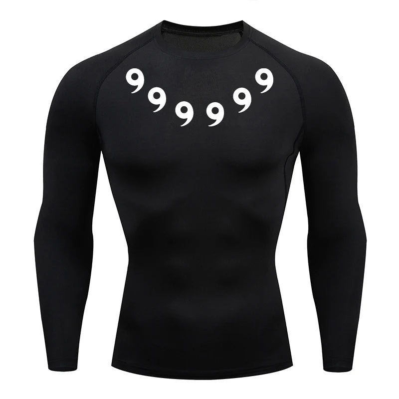 Print Compression Shirts for Men Gym Workout Athletic Quick Dry Tshirts Tops Training Running Baselayers Undershirts Rash Guard