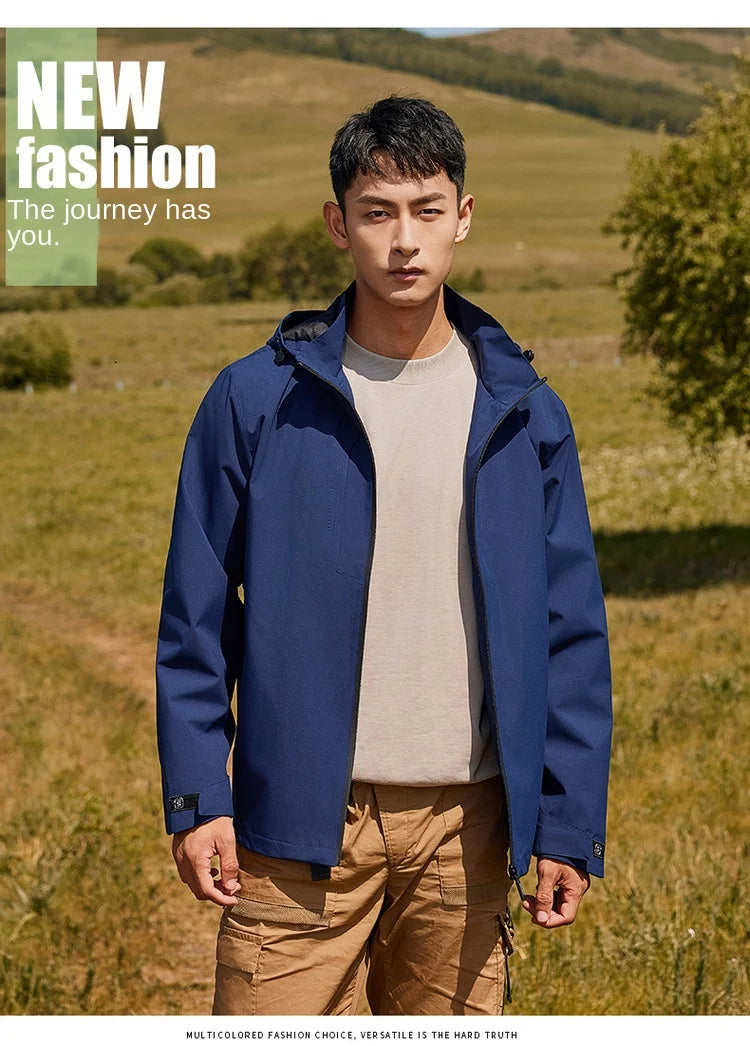 Man Jackets Mens Coats Man Trench Coat Autumn 2025 New Windproof Waterproof Hooded Outdoor Coat For Men And Women Couple