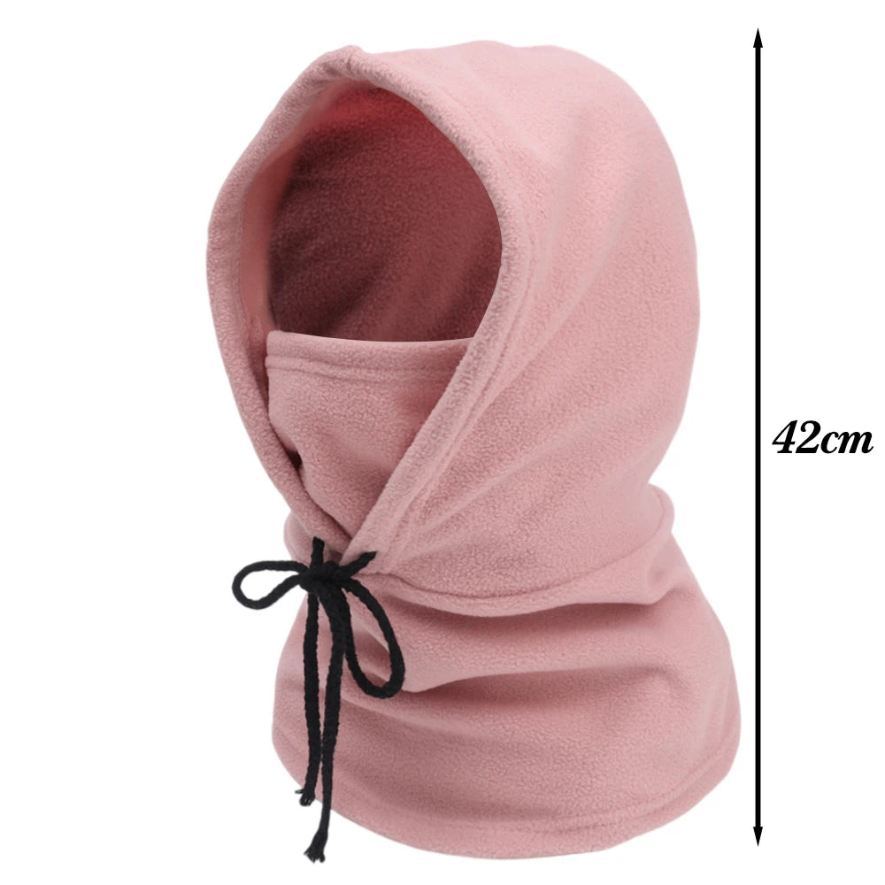 Winter Thermal Fleece Hat Hooded Outdoor Windproof Cold Warm Skiing Sport Men Women Neck Warmer Cycling Face Mask Masked Caps