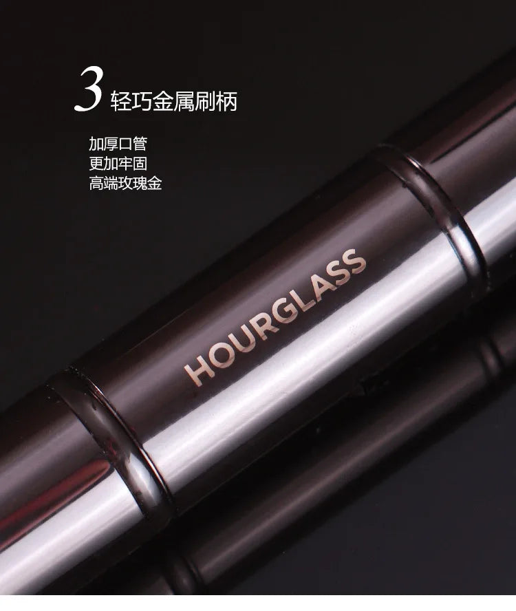 Double ended Complexion brush Foundation Makeup brushes Powder Make up brush Professional Cosmetic tool metal handle with case