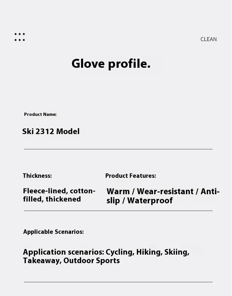 Winter Cycling Gloves Non Slip Touch Ski Gloves Snowboard Accessories Waterproof Pocket Warm Men's and Women's Gloves