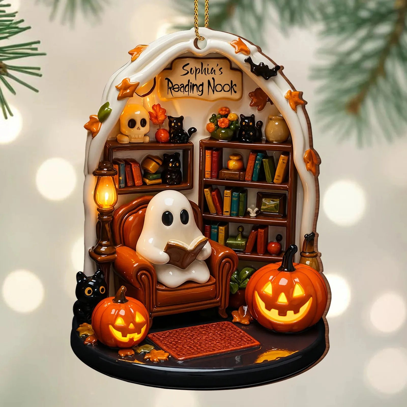 Halloween Ghost Reading 2D Flat Ornaments Festival Atmosphere Theme Party Decorative Supplies Creative Home Decorative Gift