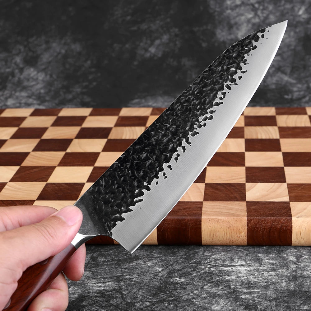 Kitchen Knife Set 1-6PCS Hand-forged high-carbon Steel Sharp Premium Japanese Knife Including Chef,Cleaver,Utility&Santoku Knife