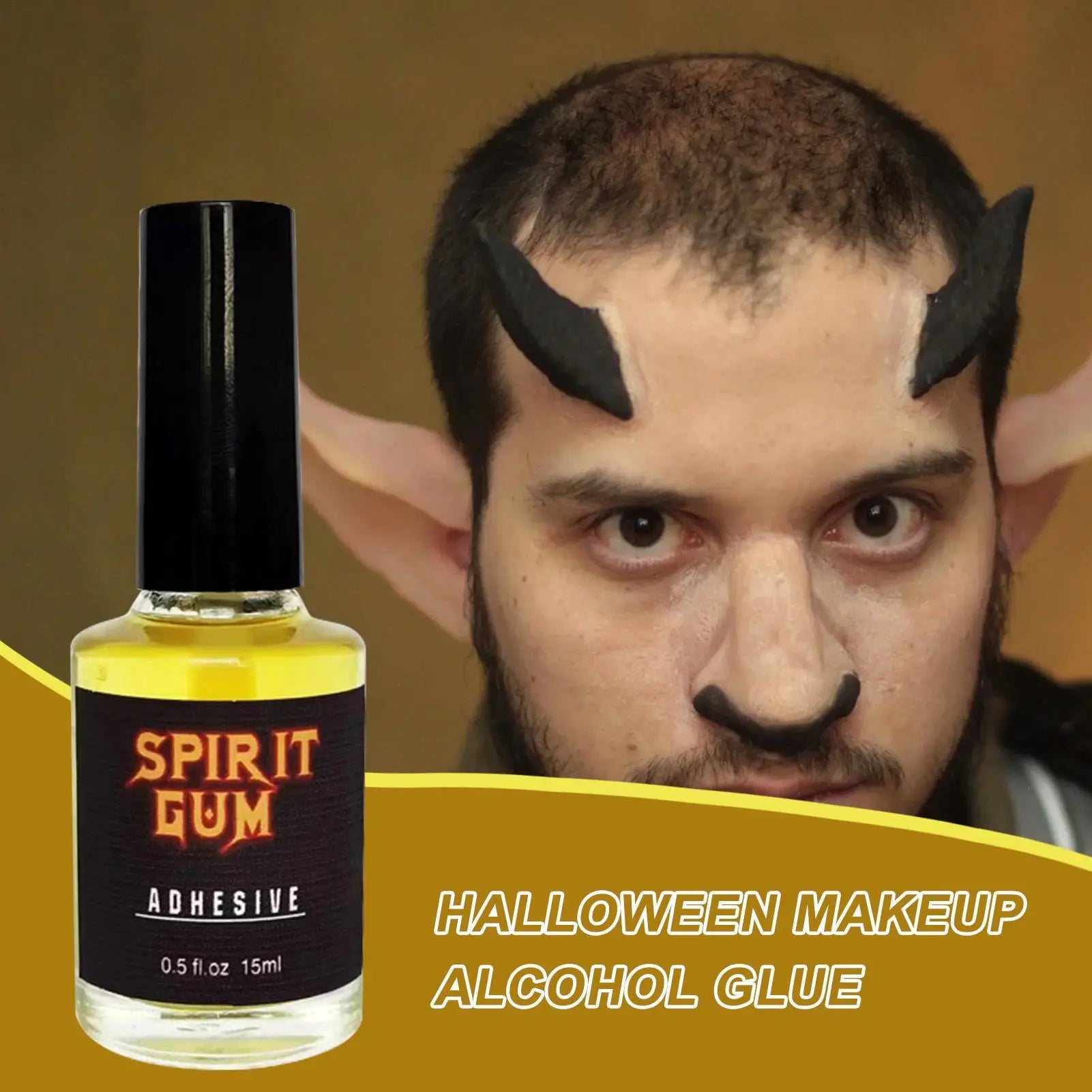 Halloween Makeup Glue Special Effect Makeup,Face Body Paint, Makeup Spirit Gum, English Version 15ml (transparent Bottle)