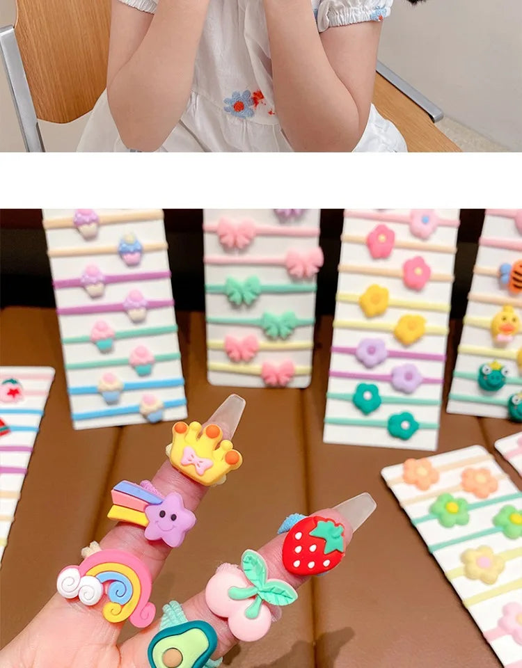 20-100 Pieces/Set Rubber Band for Children Cartoon Hair Band New Sweet Baby Hair Rope Hair Accessories
