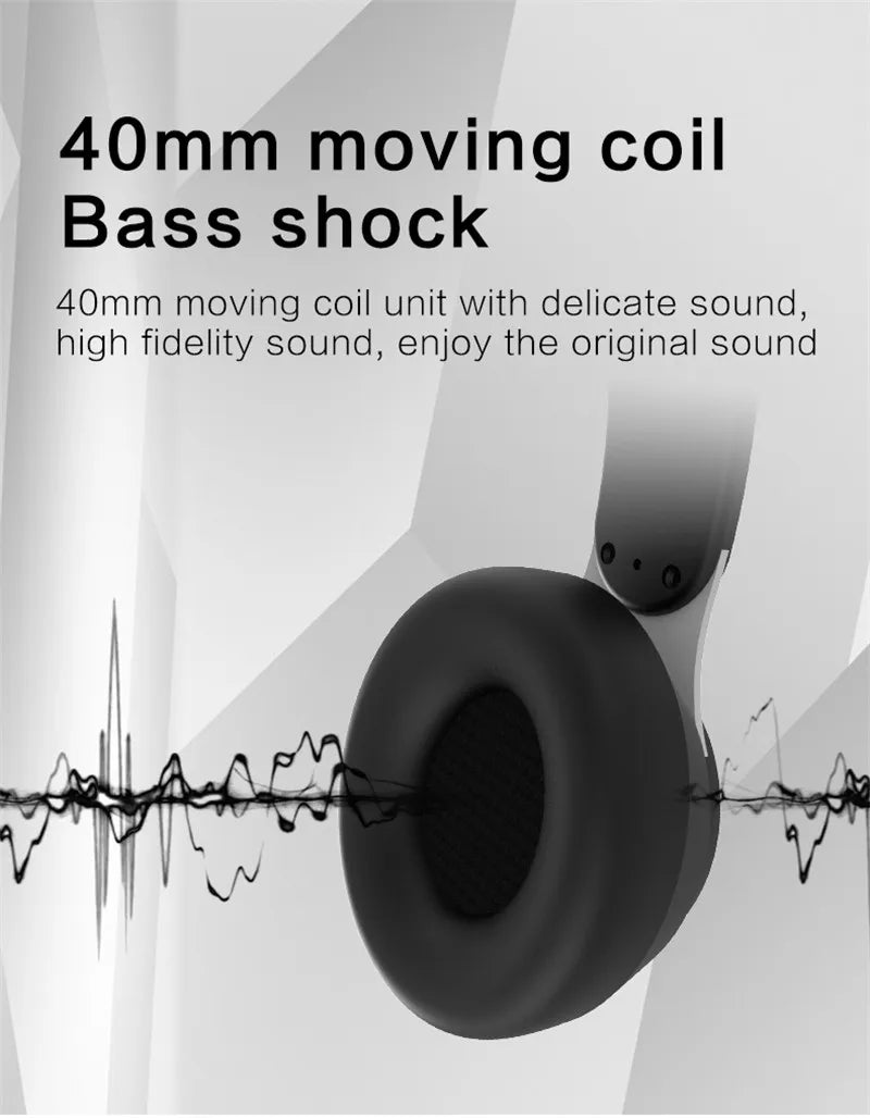 Wireless Headphones Bluetooth 5.0 Headset Foldable Earphones HiFi 9D Bass Stereo Earphone Sport Headset With Microphone