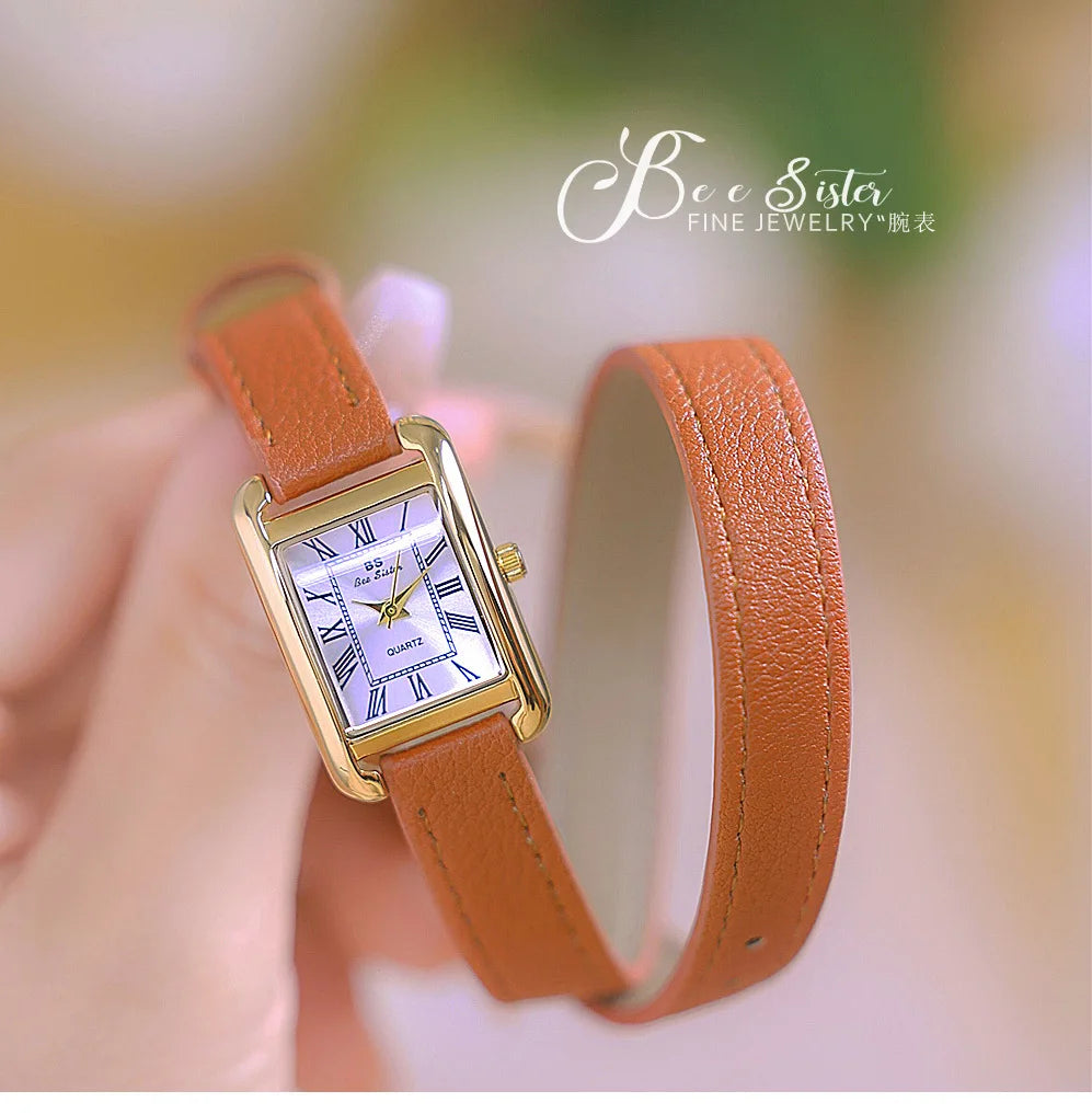 Women Watches 2025 Casual Vintage Leather Watch For Women Fashion Quartz Wristwatches Rose Gold Square Clock Gift For Girlfriend