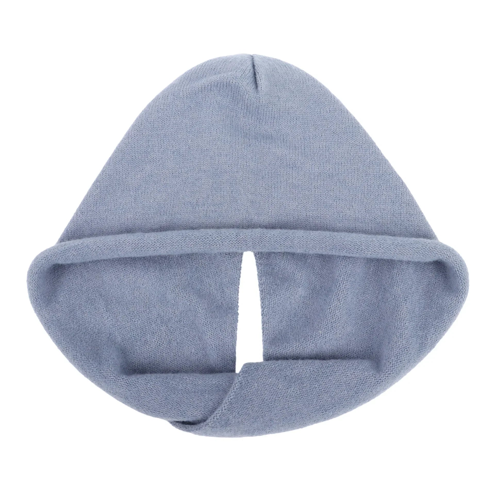 New Winter Balaclava Hat Scarf Combo Women's Fashion Knitted Cap Wrap-around Cashmere Skullies & Beanies