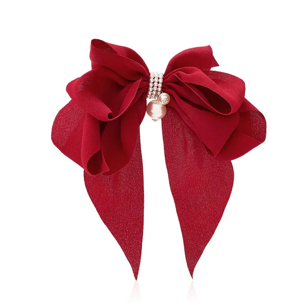 Fashion Girls Women Hair Accessories Headdress Big Bow Ponytail Clips Ribbon Bowknot