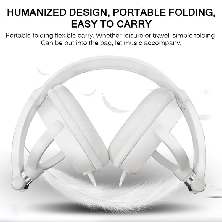 Wired Headphones 3 5mm Bass Stereo Foldable With Microphone Adjustable Headphones Suitable For Pc Mp3 Mobile Headphones