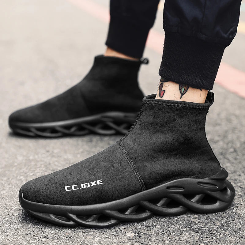 Socks Shoes for Men Black Sneakers Light Breathable Men Runing Shoes Outdoor Platform High Top Men Shoes New Unisex Sport Shoe