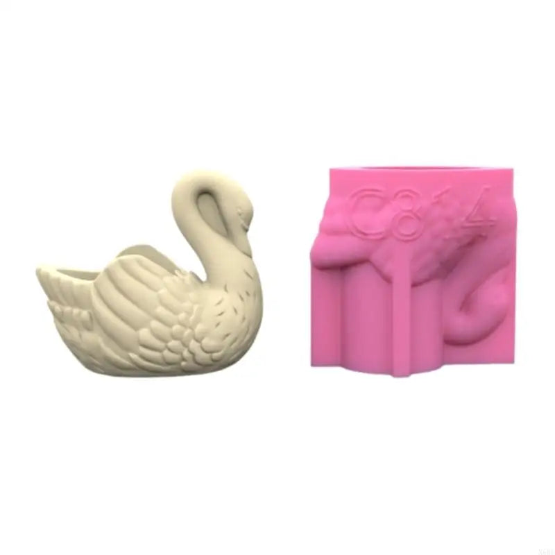 Swan shaped Flower Pot Silicone Mold Candle Cup Concrete Plaster Succulent Plant Pot Molds Epoxy Resin Storage Box Mould