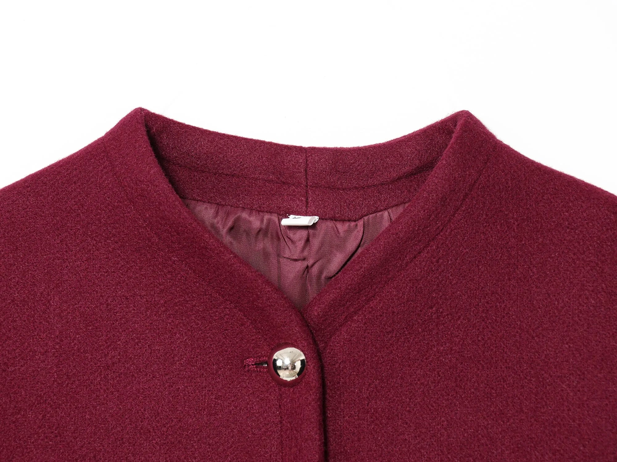 Women Short Jacket Women's Autumn Winter New Fashion Simple Short Coat Round Neck Single Breasted Commuting Casual Jacket Top