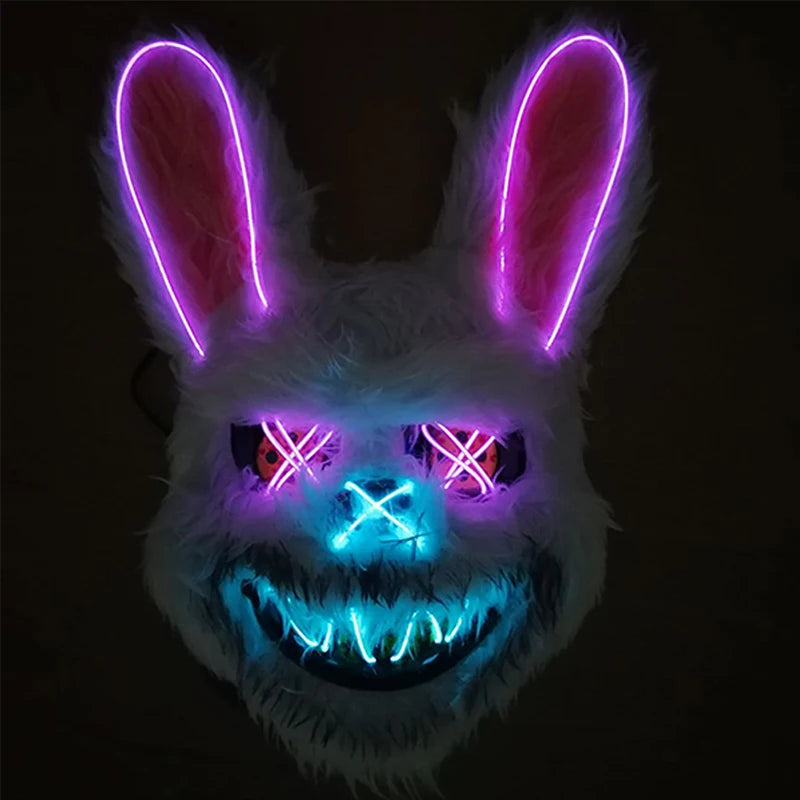 Halloween Carnival Party Costume Decoration Luminous LED Mask Halloween Mask LED Maske Light Up Party Masks for Glow Party