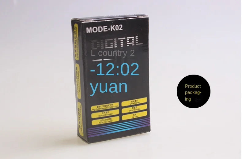 Car Clock Time Watch Mini Electronic Auto Clocks Luminous Interior Thermometer LCD Backlight Digital Display Car Accessories