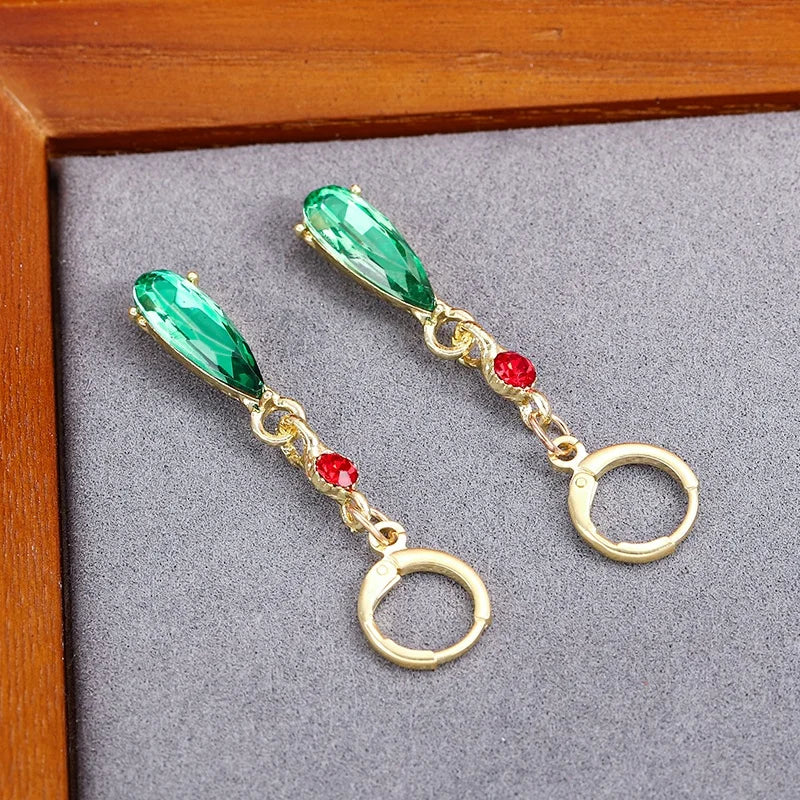  Fashion Elegant  Earrings for Women Hayao Miyazaki Howl's Moving Castle  Red Beads Christmas Jewelry Gift