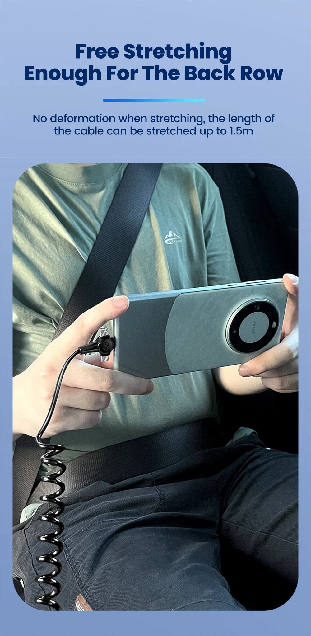 120W 3-in-1 USB C Cable Super Fast Charging Spring Retractable Data Cable For iPhone Huawei Xiaomi Phone Quick Charger Data Cord