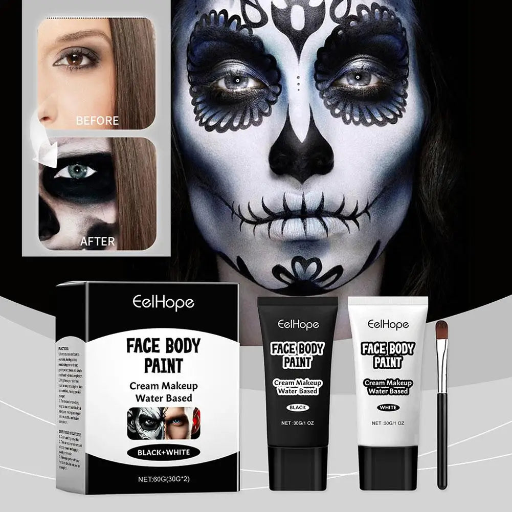 White Makeup Foundation Cream Concealer Halloween Cosplay Make-Up Lasting Cream Cosmetics Halloween Face Long Face White