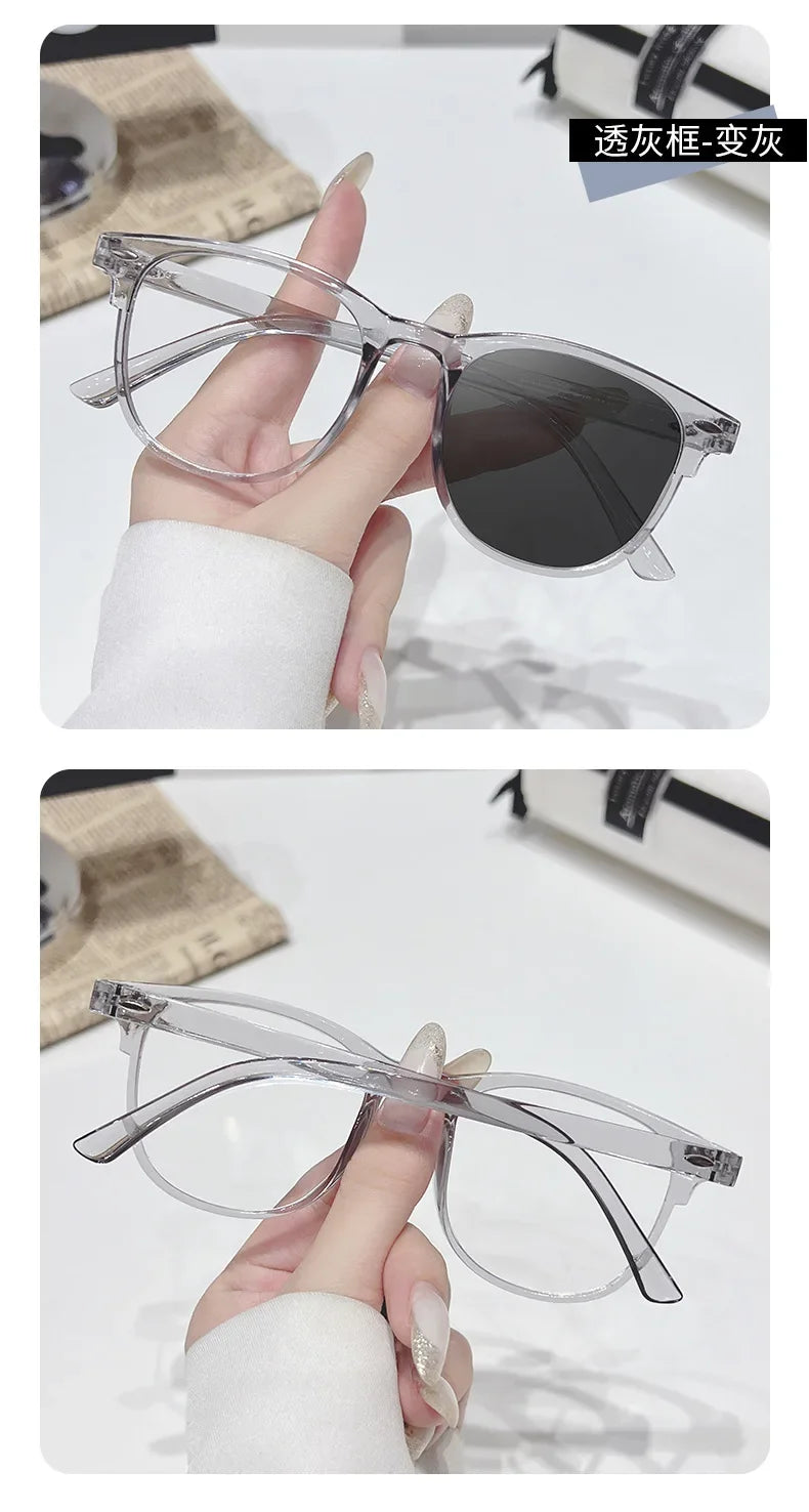 2025 Brand New Sunglasses for Men Women Photochromic Lenses Korean Style Trendy Eyewear Summer Outdoor Beach Sun Glasses