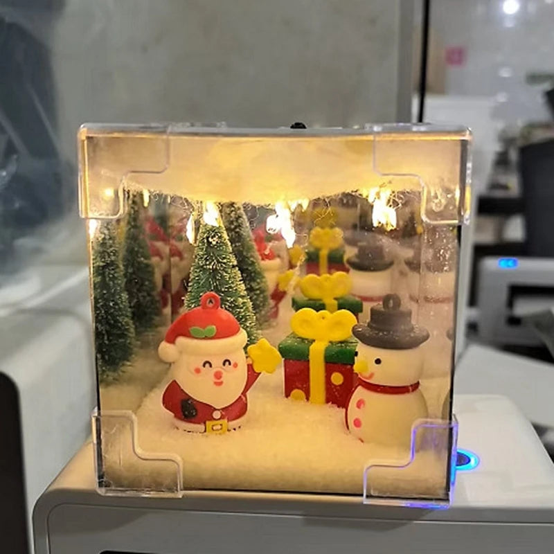 Christmas Gift Decoration Ornament Santa Claus DIY Creative Handmade Materials Nightlight Child New Year Gift Home Decor